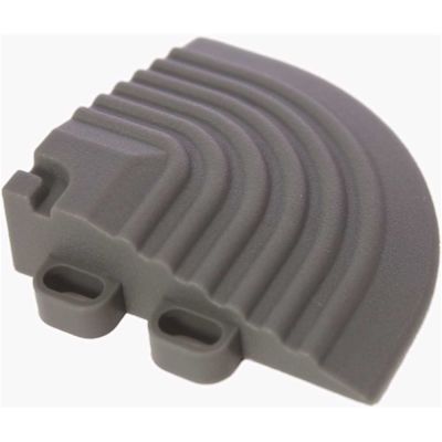 Swisstrax 2.5 in. x 2.5 in. Slate Grey Corner Edging for 15.75 in. Modular Tile Flooring (2-Pack)