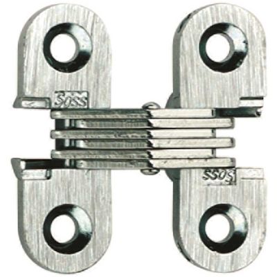 SOSS 1/2 in. x 1-1/2 in. Satin Chrome Invisible Hinge (2-Pack)
