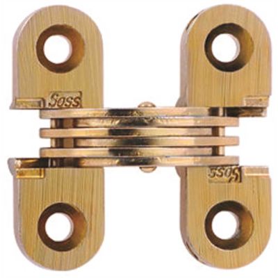 SOSS 1/2 in. x 11/2 in. Satin Brass Steel Invisible Hinge (2-Pack)