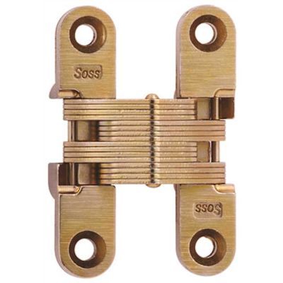 SOSS 1/2 in. x 2-3/8 in. Satin Brass Steel Invisible Hinge (2-Pack)