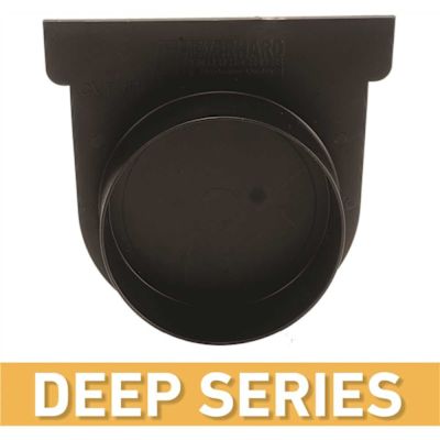 U.S. TRENCH DRAIN Deep Series Black End Cap and 3 in. Pipe Adaptor for Modular Trench and Channel Drain Systems