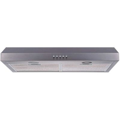 Winflo 30 in. 330 CFM Convertible Under Cabinet Range Hood in Stainless Steel with Mesh Filters and Push Buttons