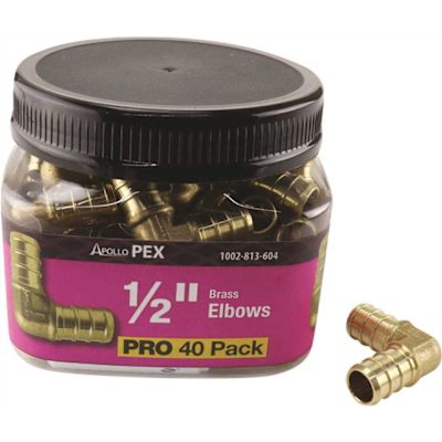 Apollo 1/2 in. Brass PEX-B Barb 90-Degree Elbow Pro Pack (40-Pack)