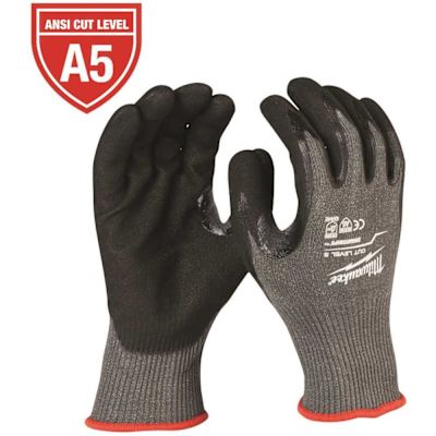 Milwaukee Large Gray Nitrile Level 5 Cut Resistant Dipped Work Gloves