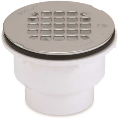 Oatey 2 in. PVC Solvent Weld Shower Drain with Snap-In Stainless Steel Strainer