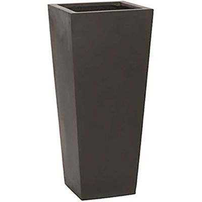 Vasesource 16 in. x 20 in. Matte Black Fiberstone Rectangular Planter