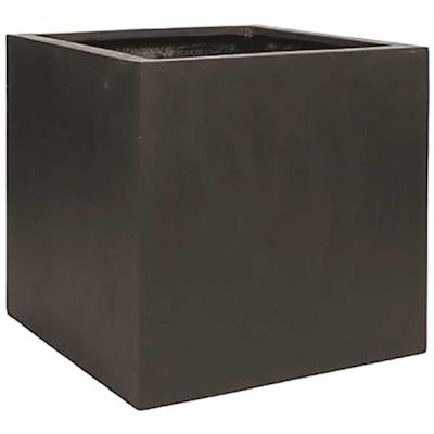 Vasesource Cube 20 in. x 20 in. Glossy White Fiberstone Square Cube Planter
