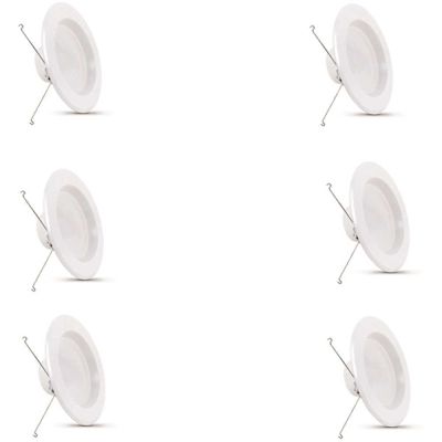 5/6 in. Integrated LED White Retrofit Recessed Light Trim Kit Dimmable CEC Title 24 Downlight Soft White 2700K (6-Pack)