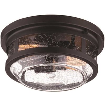 Globe Electric 2-Light Wolfe Bronze Outdoor Flush Mount