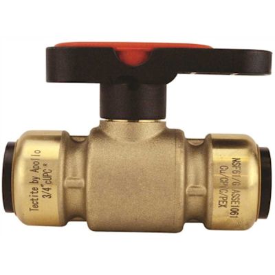 Tectite 3/4 in. Brass Push-To-Connect Compact Ball Valve with Lockable Handle