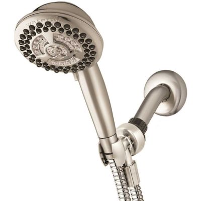 Waterpik 9-Spray 4.5 in. Single Wall Mount 1.8 GPM Handheld Adjustable Shower Head in Brushed Nickel
