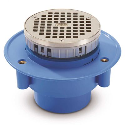 Zurn 5 in. Round Nickel Bronze with 3 in. PVC Outlet Floor Drain