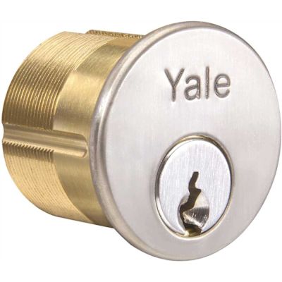 Yale Commercial Locks and Hardware 1-1/8 in. Satin Chrome Keyway Mortise Cylinder