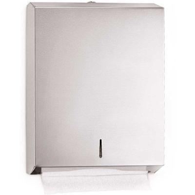Alpine Industries Stainless Steel Brushed C-Fold/Multi-Fold Paper Towel Dispenser
