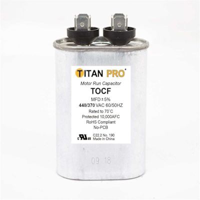 Packard TITAN PRO Run Capacitor 20 MFD 440/370 Volt Oval