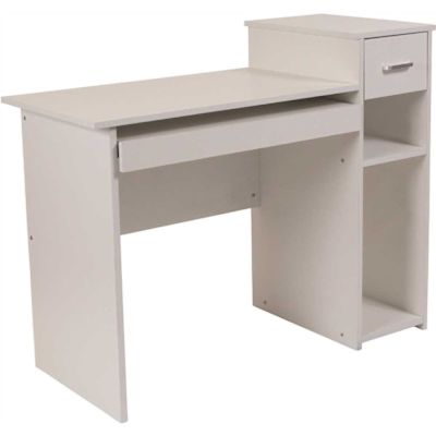 Flash Furniture 42 in. White Rectangular 1 -Drawer Computer Desk with Keyboard Tray