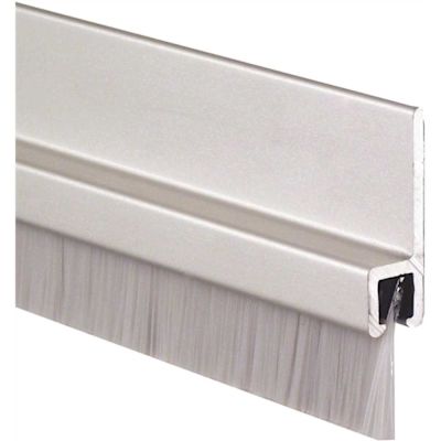 Pemko Meeting Stile, Clear Aluminum Brush Seal with Gray Brush Insert