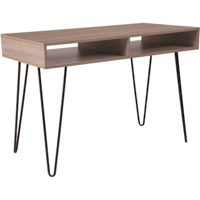 Carnegy Avenue 43.3 in. Rectangular Oak Wood Grain Writing Desks with Built-In Storage