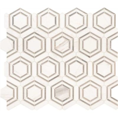MSI Georama Grigio 13 in. x 11 in. x 10 mm Polished Marble Mosaic Tile (9.9 sq. ft. / case)