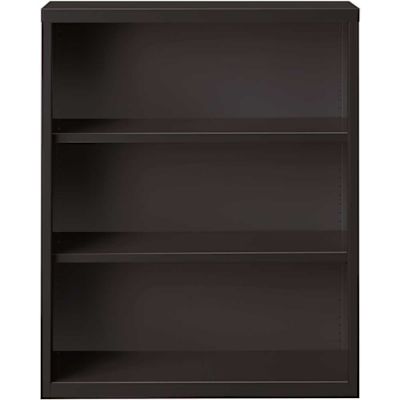 Hirsh 42 in. Tall Black Metal 3-Shelf Standard Bookcase with Adjustable Shelves