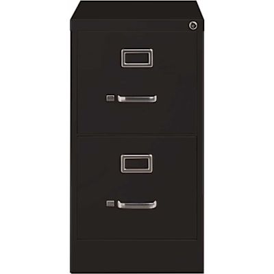 Hirsh 22 in. D 2-Drawer Black Metal Letter Width 15 in. W Vertical File Cabinet, Commerical Grade
