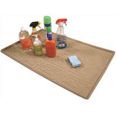 Xtreme Mats 22 in. x 22 in. Beige Kitchen Depth Under Sink Cabinet Mat Drip Tray Shelf Liner