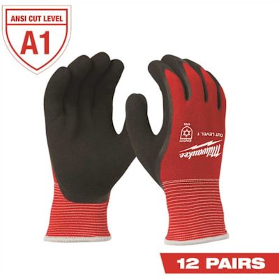 Milwaukee XX-Large Red Latex Level 1 Cut Resistant Insulated Winter Dipped Work Gloves (12-Pack)