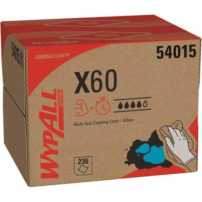 WYPALL X60 White Reusable Cloths in Brag Box (252 Sheets/Box, 1 Box/Case)