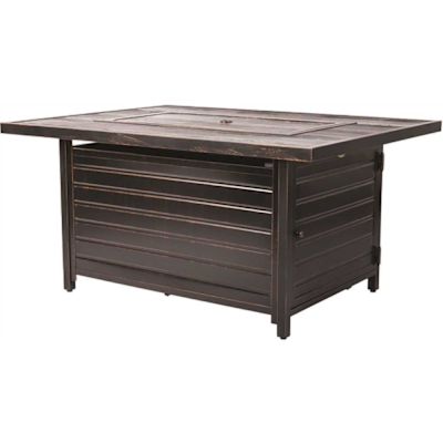 Fire Sense Sawyer 48 in. x 24 in. Rectangle Aluminum Propane Fire Pit Table in Antique Bronze