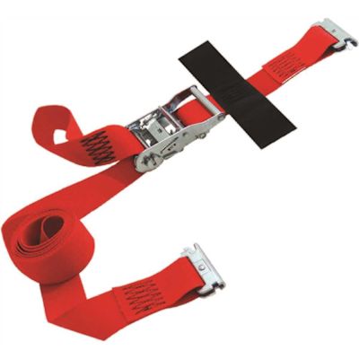 SNAP-LOC 12 ft. x 2 in. Logistic Ratchet E-Strap with Hook and Loop Storage Fastener in Red