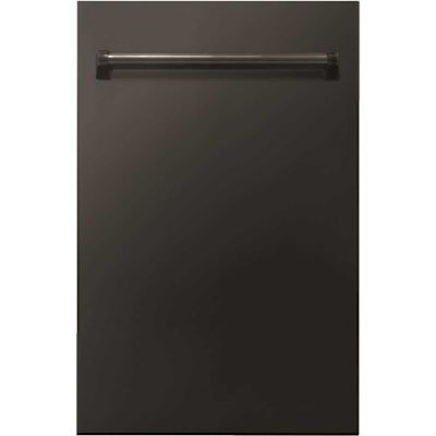 18 in. Top Control 6-Cycle Compact Dishwasher with 2 Racks in Black Stainless Steel & Traditional Handle