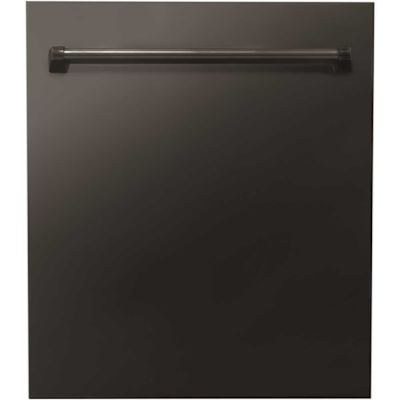 24 in. Top Control 6-Cycle Compact Dishwasher with 2 Racks in Black Stainless Steel & Traditional Handle