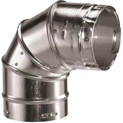 DuraVent 4 in. x 8.25 in. 90-Degree Type B Gas Vent Elbow for Chimney Pipe