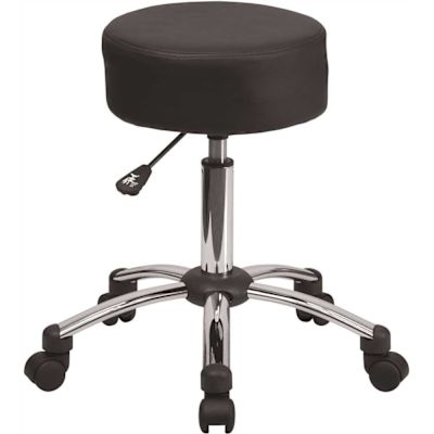 Flash Furniture 26.25 in. Black Upholstered Stool
