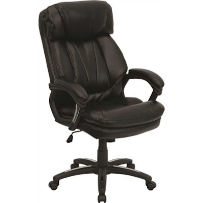 Carnegy Avenue Faux Leather Swivel Ergonomic Office Chair in Black