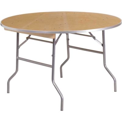 Carnegy Avenue 48 in. Natural Wood Tabletop Metal Frame Folding Table