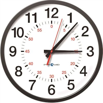 Pyramid Time Systems RF Wireless Synchronized 17 in. with Seconds Analog Wall Clock