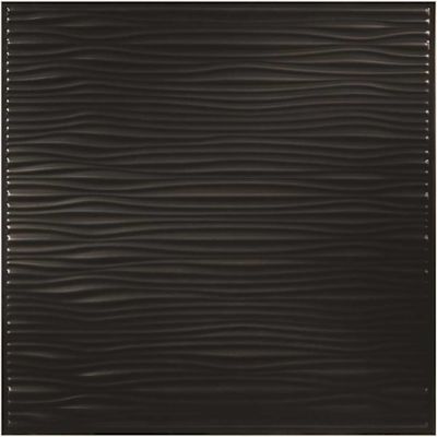 GENESIS 2 ft. x 2 ft. Drifts Lay In Vinyl Black Ceiling Tile (Case of 12)