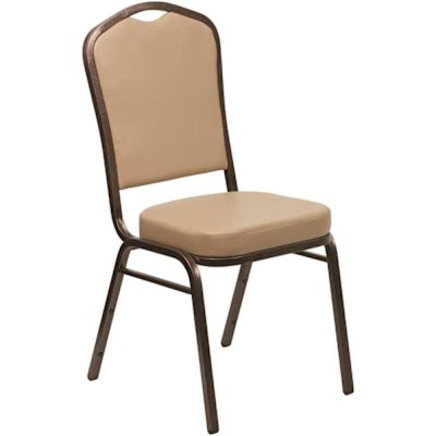 Carnegy Avenue Vinyl Stackable Chair in Tan