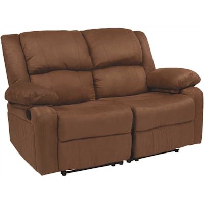 Carnegy Avenue 64 in. Chocolate Brown Faux Leather 2-Seat Reclining Loveseat with Flared Arms