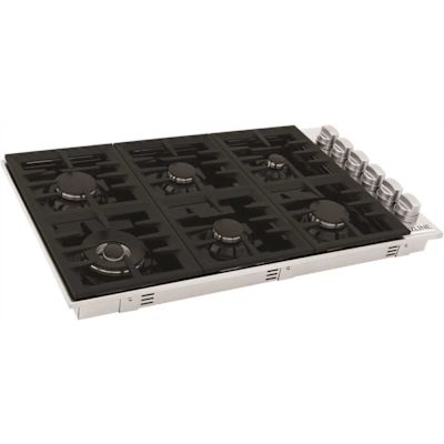 ZLINE Kitchen and Bath 36 in. 6 Burner Top Control Porcelain Gas Cooktop in Stainless Steel