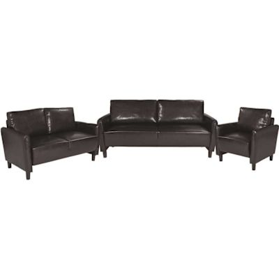 Carnegy Avenue 2-Piece Black Leather Living Room Sets