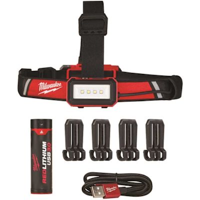 Milwaukee 600 Lumens LED REDLITHIUM USB Low-Profile Hard Hat Headlamp