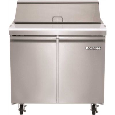 Norpole 7.6 cu. ft. Commercial Sandwich/Salad Prep Table Freezerless Refrigerator in Stainless Steel