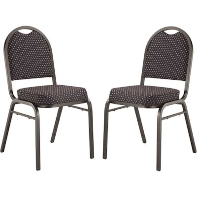 National Public Seating 9200-Series Diamond Navy Seat/Black Sandtex Frame Premium Fabric Upholstered Stack Chair (Pack of 2)
