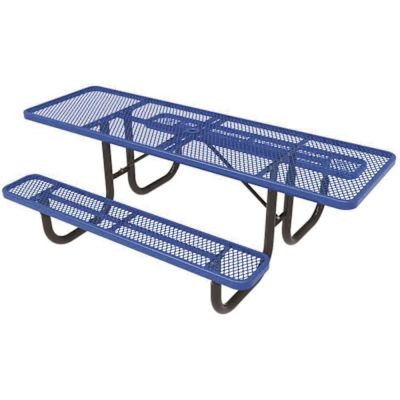 Everest 8 ft. Blue Double-Sided ADA Heavy-Duty Picnic Table
