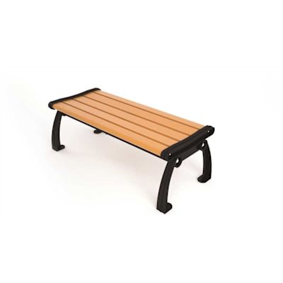 Heritage 4 ft. Cedar Planks with Black Frame Backless Recycled Plastic Bench