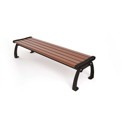 Heritage 5 ft. Brown Planks with Black Frame Backless Recycled Plastic Bench