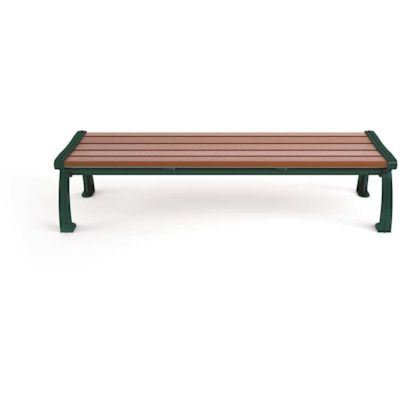 Heritage 6 ft. Brown Planks with Green Frame Backless Recycled Plastic Bench