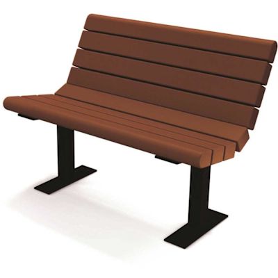 Jameson 4 ft. Brown Surface Mount Recycled Plastic Bench